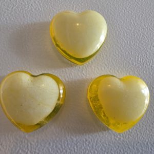 Coeurs Bicolores x3 — magnet en résine époxy fait main, pièce unique