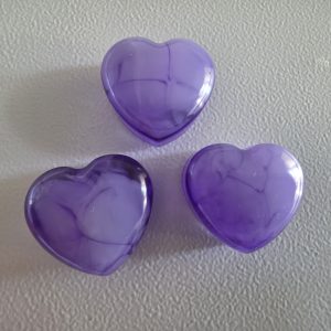 Coeurs fumée x3 — magnet en résine époxy fait main, pièce unique