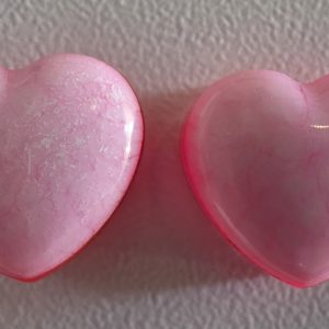 Coeurs x2 — magnet en résine époxy fait main, pièce unique