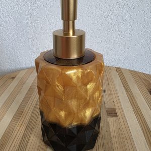 Distributeur de savon doré — distributeurs de savon en résine époxy fait main, pièce unique
