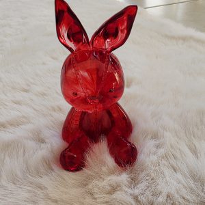 Lapin assis — figurine en résine époxy fait main, pièce unique